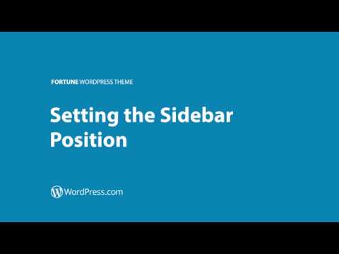 Fortune WordPress Theme: Setting the Sidebar Position