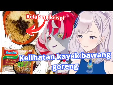 Reine & Ollie Makan Indomie Cakalang Topping Belalang | Pavolia Reine & Kureiji Ollie Hololive ID