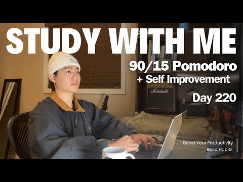 3h Study with Me 📚| Pomodoro 90/15 + Self Improvement Breaks