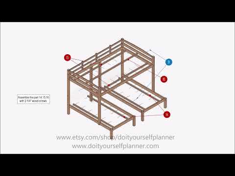 Wooden Triple Bunk Bed with Guardrails, Full Over 2 Twin Bunk Bed for Kid's