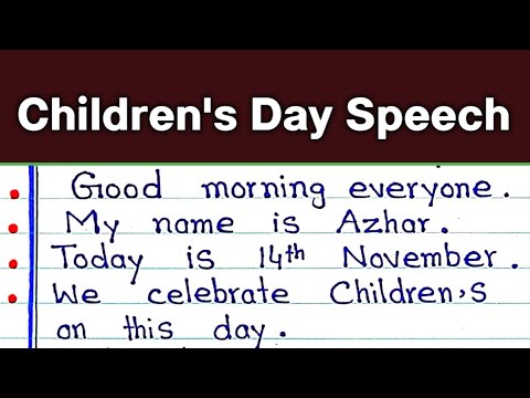 Children's Day Speech in English || 10 lines speech on Children's Day || 14 November speech