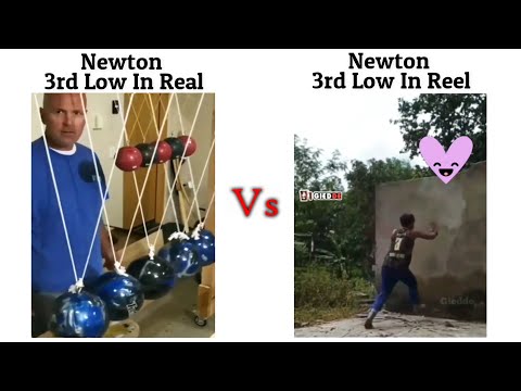 Newton 3rd Law in Real Vs Newton 3rd Law In Reel !! Memes #viralmemes #meme