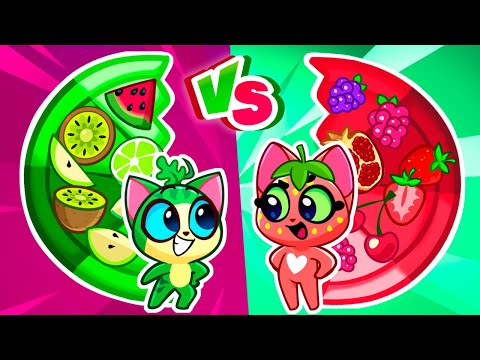 🍓🍕 Strawberry VS Watermelon Pizza 🍉 Fruit Kittens 🐈🍎 Kids Challenges and Stories 😻 Purr-Purr