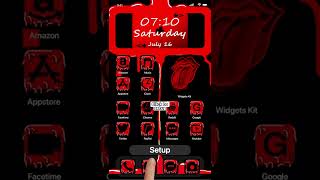 iOS Home screen idea Red, Slime, dark. iPhone app icon wallpaper design with Widgets Kit app