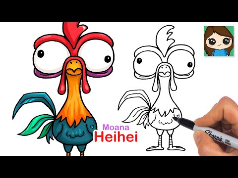 How to Draw Heihei Rooster | Disney Moana 2