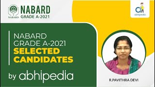 R.Pavithra Devi Selected Candidate of NABARD Grade A exam 2021 by abhipedia