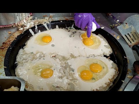 Amazing Giant Omelet vegetable pancake Making   /古早味蔬菜蛋餅製作-Taiwan Street Food