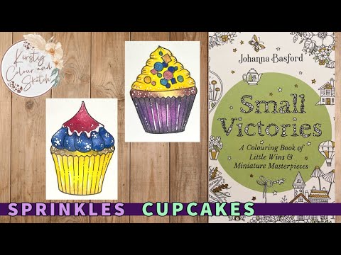 Colour along in Johanna Basford Small Victories ~ Sprinkle Cupcakes