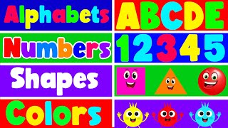 Preschool Learning Videos for 3 Year Olds | Best Learn ABC, 123, Colors & Shapes | 3 Years Learning