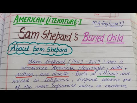 Sam Shepard | Buried Child | American Literature 1 | M.A. English Semester 3