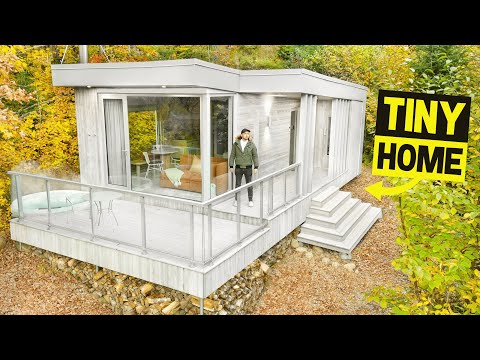 MODERN 400sqft TINY SCANDINAVIAN CABIN on a Lake! (Full Airbnb Tour)