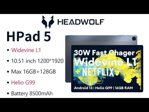 8500 mAh, MTK G99, 16GB/128GB, 10.5 inch - Headwolf HPad 5