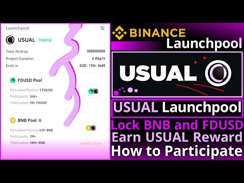 Binance USUAL Launchpool || How to Lock FDUSD and BNB || Usual Airdrop