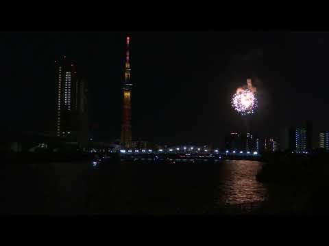 017　隅田川花火大会 2023　☆　Sumida  Fireworks　phoenix　✿　汐入公園　白鬚橋　東京スカイツリー　ライトアップ　不死鳥　♬　2023年　7月29日