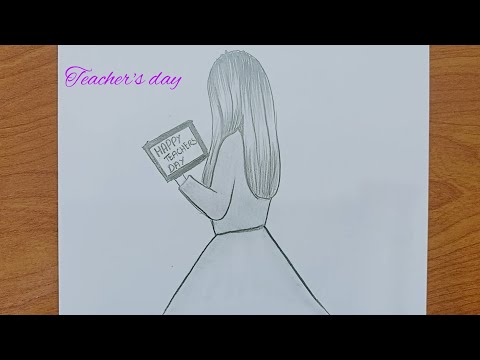 how to draw beautiful teacher's day drawing|beautiful teacher's day drawing|step by step|Draw pretty