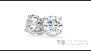 Round Brilliant Diamond Stud Earrings | The Village Goldsmith, New Zealand