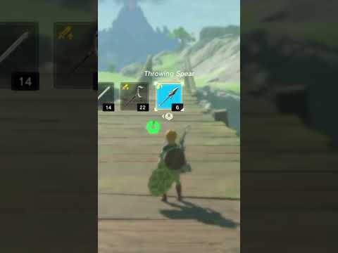 Throwing Spear with long throw... #shorts #botw #zelda #zeldabotw #breathofthewild