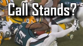 Fumble on first play stands after not enough evidence to overturn | Green Bay Packers Vs Eagles