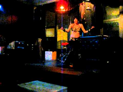 Jolie Roberson bellydances at her joint birthday bash  with Siren Jinx.