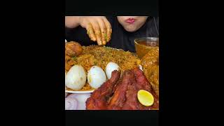 chicken biryani with chicken curry and egg curry #mukbang #extremebigbites #eatingshow #bigbites