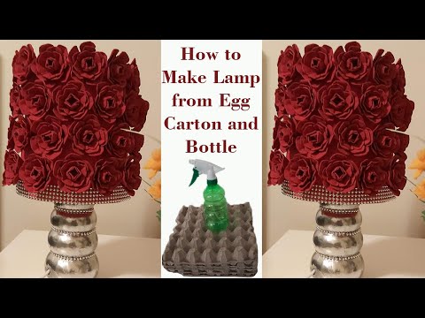 How to Make a Lamp From Egg carton and Plastic bottle l l Best Out of Waste Table Lamp