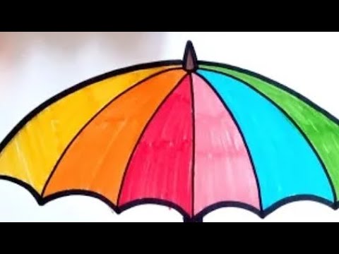 Draw Colourful Umbrella For Kids||Easy Drawing||#coloring#drawing #drawingforkids#drawingforbeginner