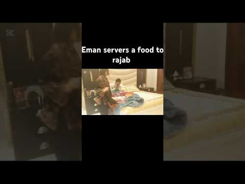 Eman give a meal to Rajab #rajabfamily #emanrajab