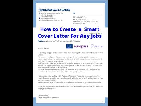 How to Create a Europass or International Cover Letter For Any Jobs #shorts