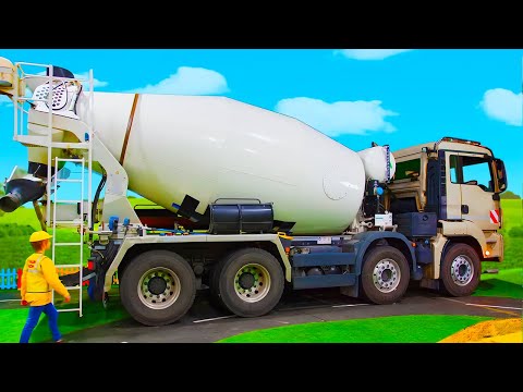 Fun with Cement Trucks! | Learn About Big Construction Vehicles | Kidibli