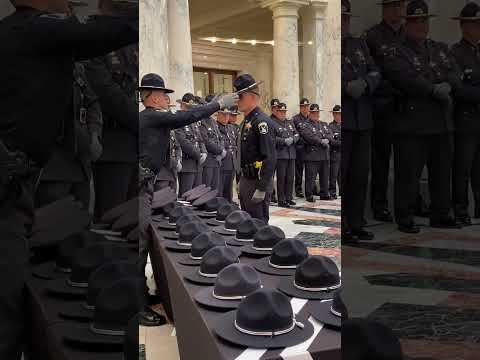 State Trooper graduation! #lawenforcement #statetrooper #police #thinblueline #academy #nevergiveup