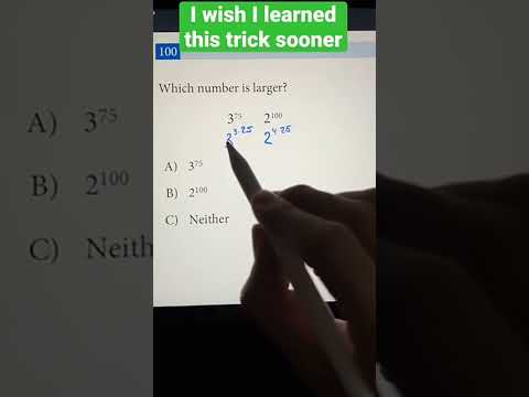 Comparing 2 exponents with different bases / Math trick with @ecomaths #maths #shorts #math #viral