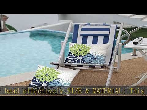 DFXSZ Outdoor Throw Pillow Covers 18x18 Inch Set of 2 Waterproof Spring Summer Geometric Elegant Bl