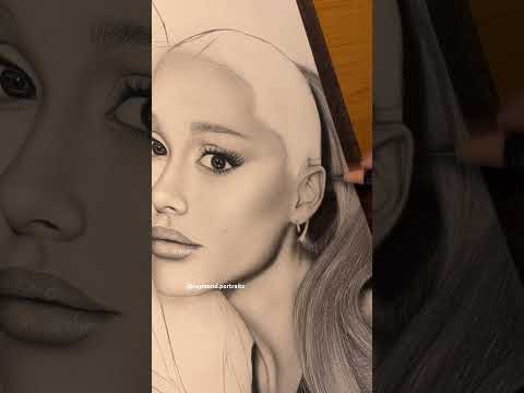 HAIR TUTORIAL PT2 (tiktok: raymond.portraits) #art #shortsvideo #artist #artistdrawing #arianagrande