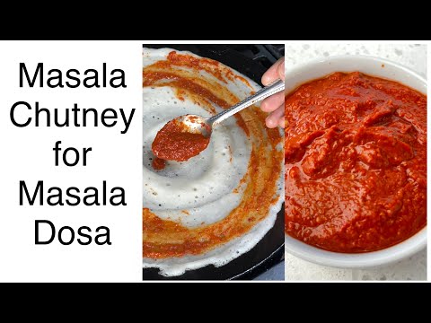 Red Chutney for Masala Dosa, Kempu Chutney, Masala chutney, South indian Chutney recipe,Dosa chutney