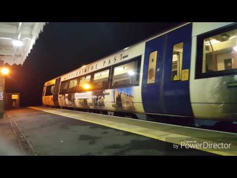 Trains at night in the dark and speed Pasenger and freight trains