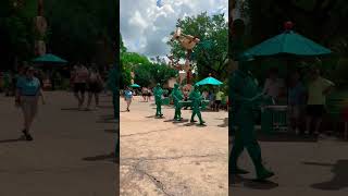 Army Men's Rhythmic March through Toy Story Land! 🥁🎖️ #ToyStoryLand #ArmyMenDrumming #DisneyMagic