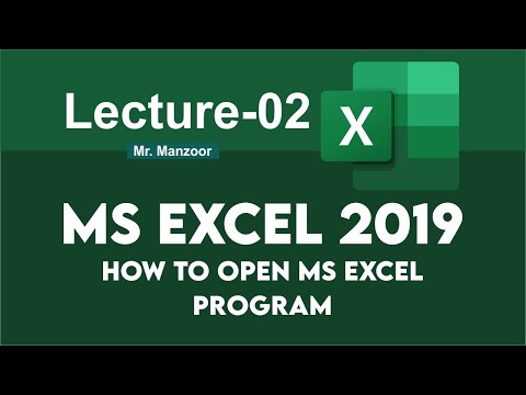 How to Open MS Excel Program | Lecture - 2