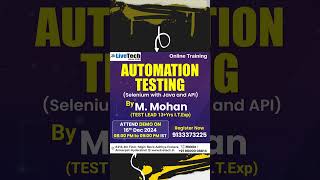 Automation Testing Online Batch Starting 16th Dec – Enroll Today  #education #training #automation