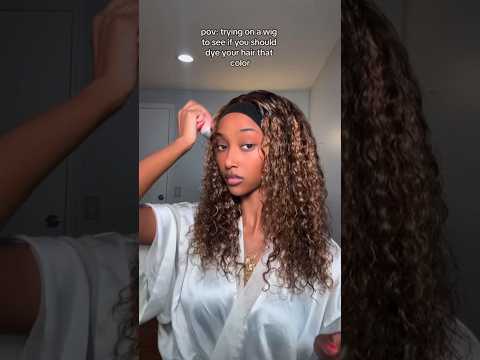 GRWM | HIGHLIGHT CURLY WIG  #getreadywithme #grwm #hairtutorial #curlyhair #wigs #wigtutorial