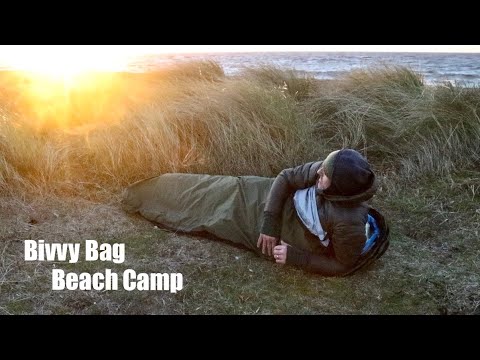 Windy Beach Wild Camp in a Bivvy Bag.  World Record Attempt.  Colne Point on the Essex Coast.