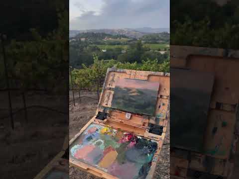 Painting dusk over the vineyard #painting #pleinair #art