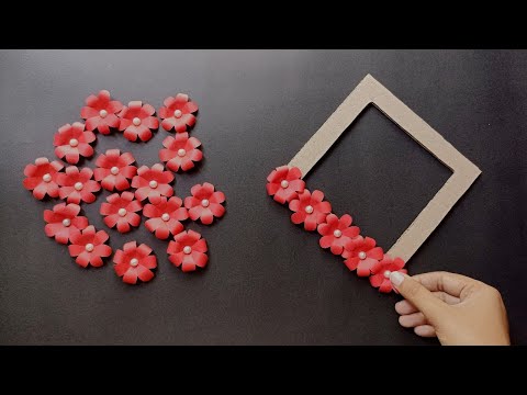 2 Beautiful paper flowers wall hanging | Easy and simple wall hanging craft | home decor ideas 💡