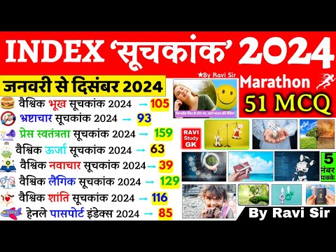 महत्वपूर्ण सूचकांक 2024 | Important Index 2024 Current Affairs | Mahatvpurn Suchkank 2024 | Gk Trick