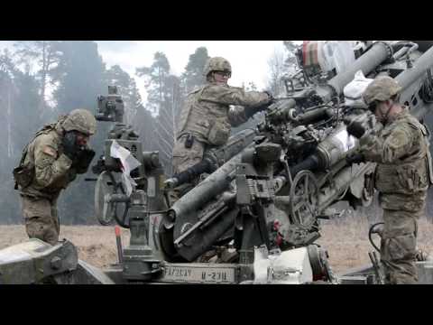 M777 Howitzer crew conducts fire support mission, Germany