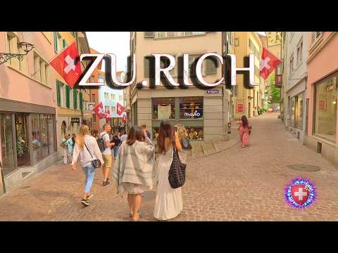 SWITZERLAND ZURICH ✨ Stroll around BAHNHOFSTRASSE & Münsterhof / City Center after the rain 4K