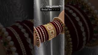 Maroon+Peach Combination Bridal Bangles Set #bangles #Chudimahal