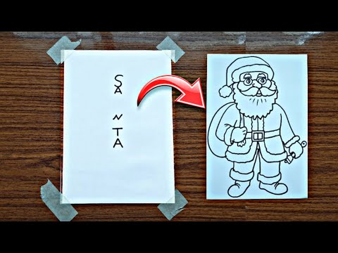 How to draw Santa Claus with " S A N T A " | Santa Claus drawing easy