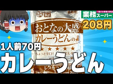 これだけで完成！？業務スーパーの「おとなの大盛カレーうどんの素」ってどうなの？？？【ゆっくり】