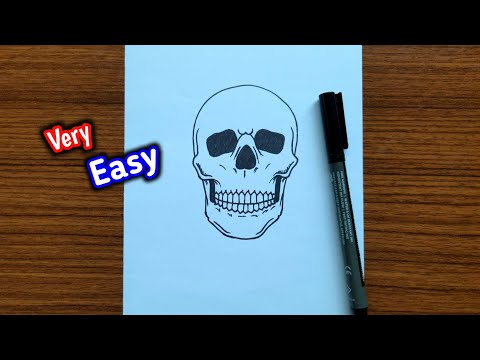 How to draw skull step by step