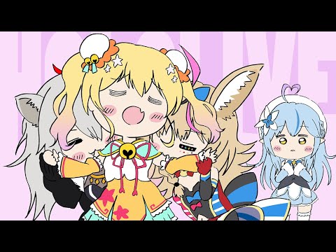 【手描き】ららーいおん♪【獅白ぼたん/雪花ラミィ/桃鈴ねね/尾丸ポルカ/ねぽらぼ/ホロライブ切り抜き漫画】